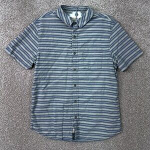 Marine Layer Button Front Shirt Mens Medium Blue Striped Short Sleeve Cotton